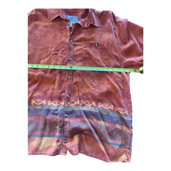 The Territory Ahead orange geometric tensel blend button down Large - Picture 5 of 6